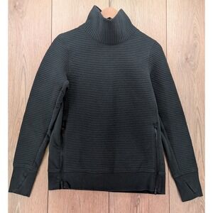 All in Motion Black Ribbed Funnel Neck Pullover Women's XS